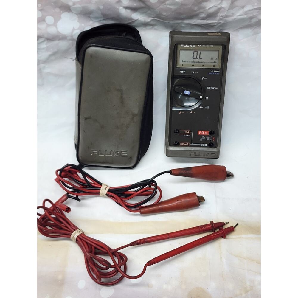 Fluke 77 Multimeter w/ Leads Battery Shock Resistant Case and Case SEE DETAILS